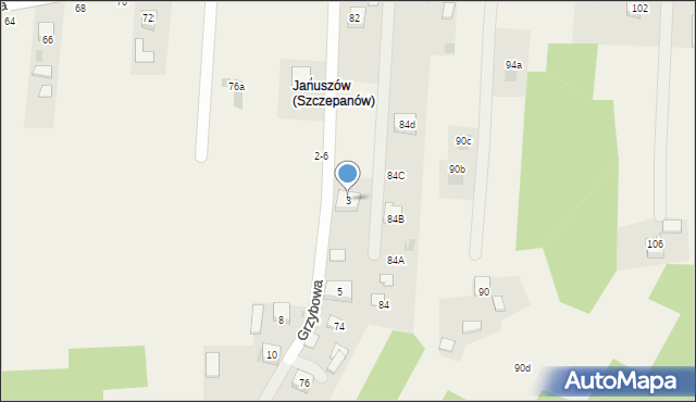 Mokrzyska, Grzybowa, 3, mapa Mokrzyska