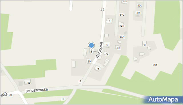 Mokrzyska, Grzybowa, 8, mapa Mokrzyska