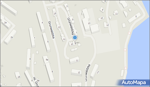 Mrągowo, Grunwaldzka, 9, mapa Mrągowo