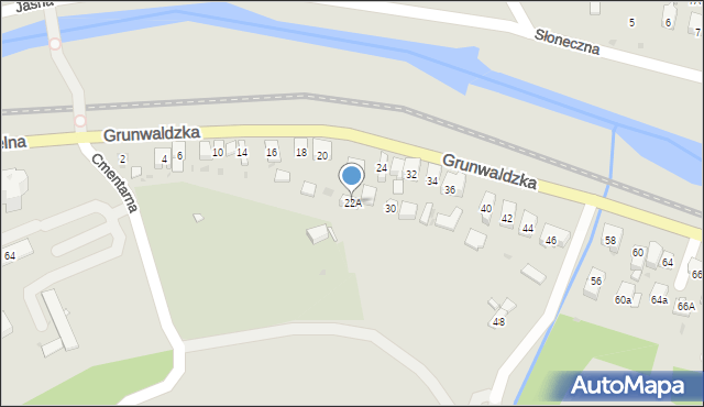 Muszyna, Grunwaldzka, 22A, mapa Muszyna