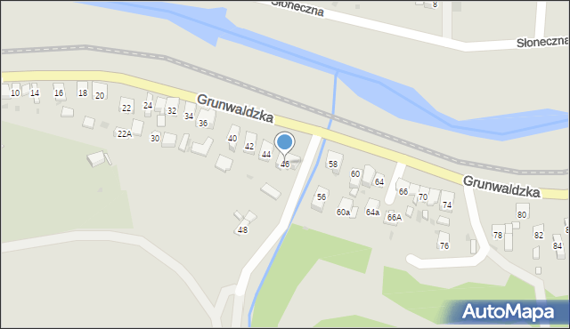 Muszyna, Grunwaldzka, 46, mapa Muszyna