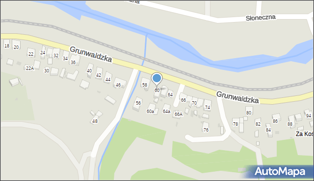 Muszyna, Grunwaldzka, 60, mapa Muszyna