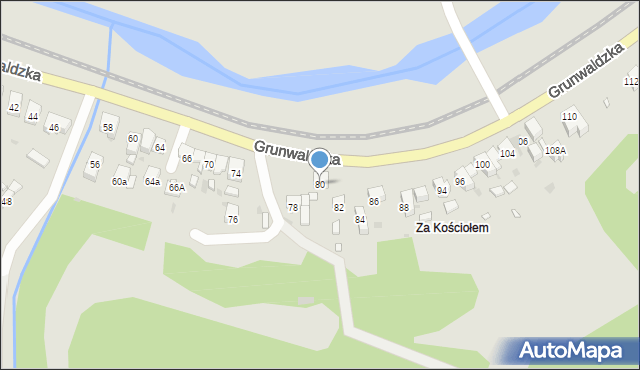 Muszyna, Grunwaldzka, 80, mapa Muszyna