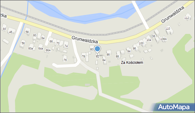 Muszyna, Grunwaldzka, 82, mapa Muszyna