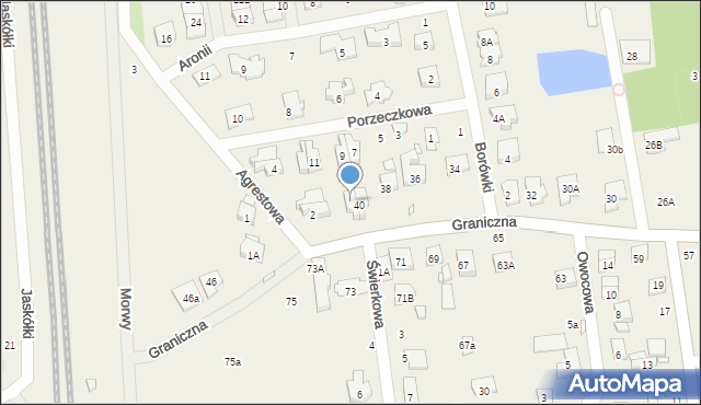 Mysiadło, Graniczna, 42, mapa Mysiadło