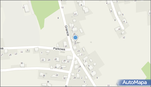 Myślachowice, Granice, 21, mapa Myślachowice