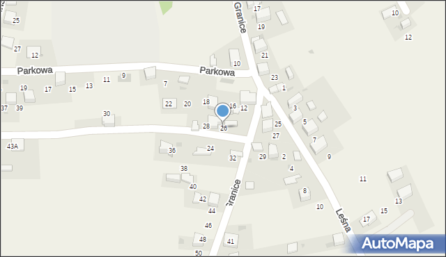 Myślachowice, Granice, 26, mapa Myślachowice