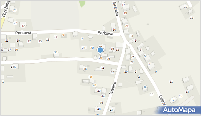 Myślachowice, Granice, 28, mapa Myślachowice