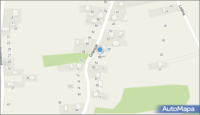 Myślachowice, Granice, 59, mapa Myślachowice