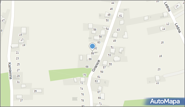 Myślachowice, Granice, 64, mapa Myślachowice