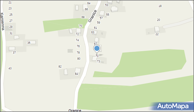 Myślachowice, Granice, 71, mapa Myślachowice
