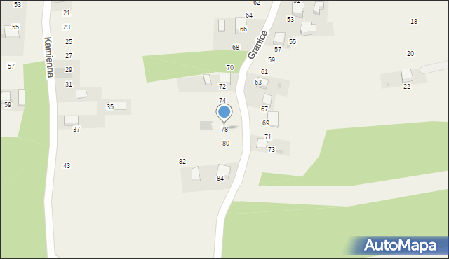 Myślachowice, Granice, 78, mapa Myślachowice