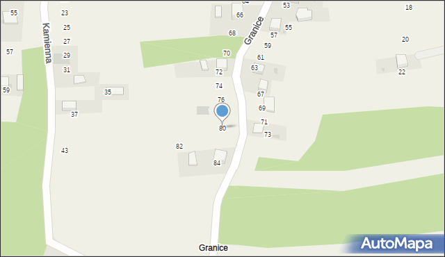 Myślachowice, Granice, 80, mapa Myślachowice
