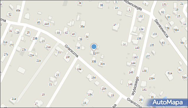 Mysłowice, Graniczna, 32, mapa Mysłowice