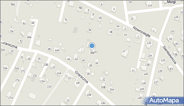 Mysłowice, Graniczna, 36a, mapa Mysłowice