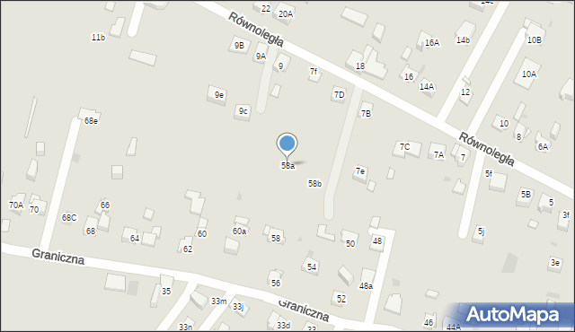 Mysłowice, Graniczna, 58a, mapa Mysłowice