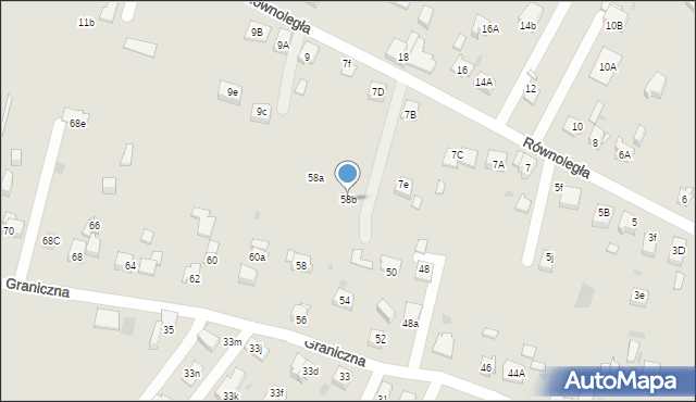 Mysłowice, Graniczna, 58b, mapa Mysłowice