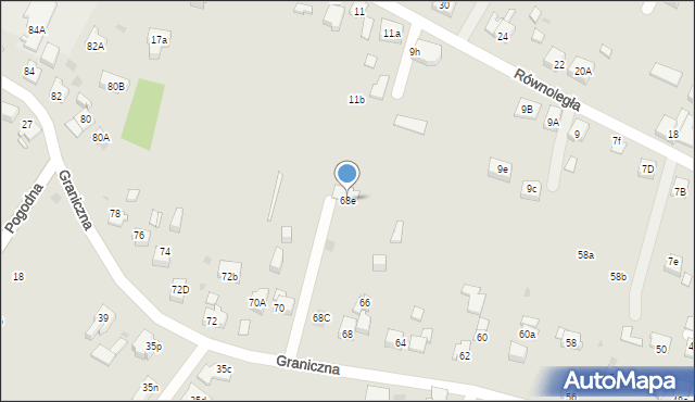 Mysłowice, Graniczna, 68e, mapa Mysłowice