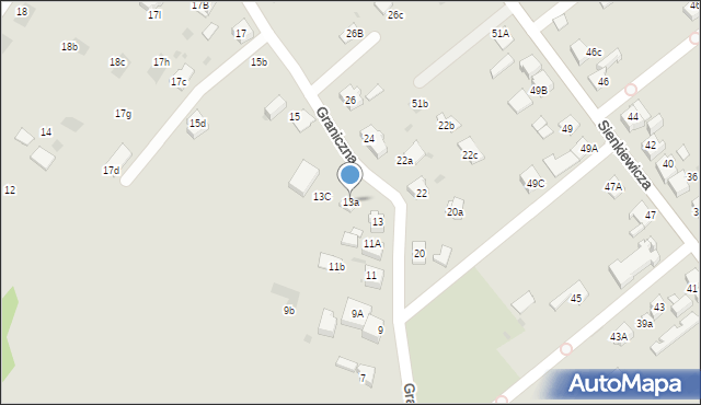 Mysłowice, Graniczna, 13a, mapa Mysłowice