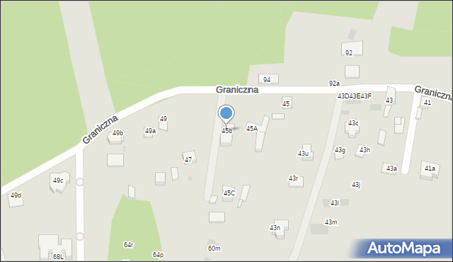 Mysłowice, Graniczna, 45b, mapa Mysłowice