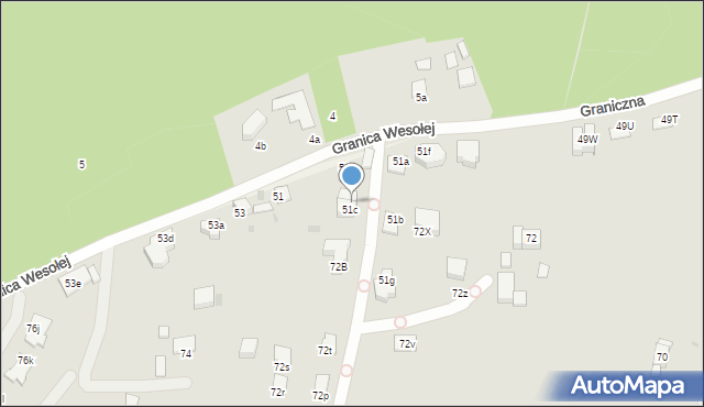 Mysłowice, Graniczna, 51d, mapa Mysłowice