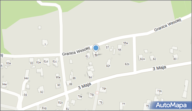 Mysłowice, Graniczna, 59, mapa Mysłowice