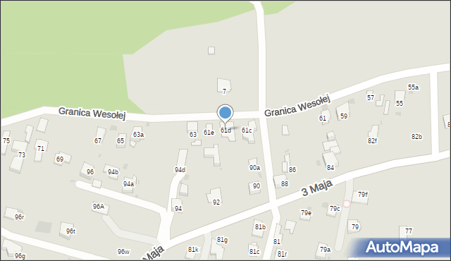 Mysłowice, Graniczna, 61d, mapa Mysłowice