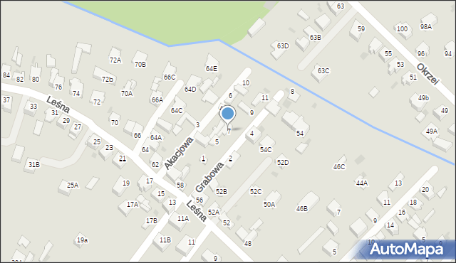 Myszków, Grabowa, 7, mapa Myszków