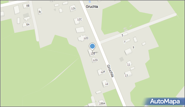 Myszków, Gruchla, 12E, mapa Myszków