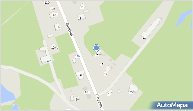 Myszków, Gruchla, 15, mapa Myszków