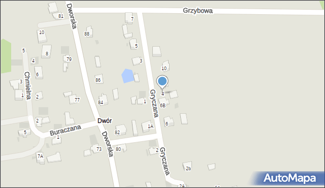 Myszków, Gryczana, 4, mapa Myszków