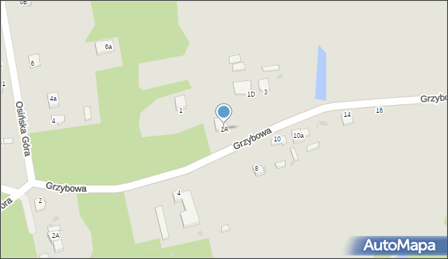 Myszków, Grzybowa, 1A, mapa Myszków
