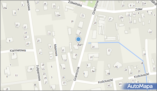 Nadarzyn, Graniczna, 15A, mapa Nadarzyn