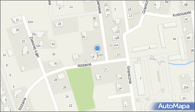 Nadarzyn, Graniczna, 9, mapa Nadarzyn