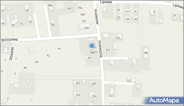 Narama, Graniczna, 539, mapa Narama