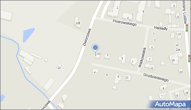 Nekla, Grudzielskiego Kazimierza, gen., 1, mapa Nekla
