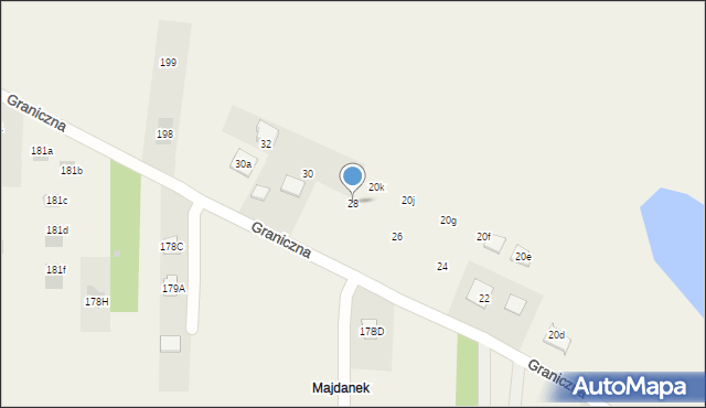 Niemce, Graniczna, 28, mapa Niemce