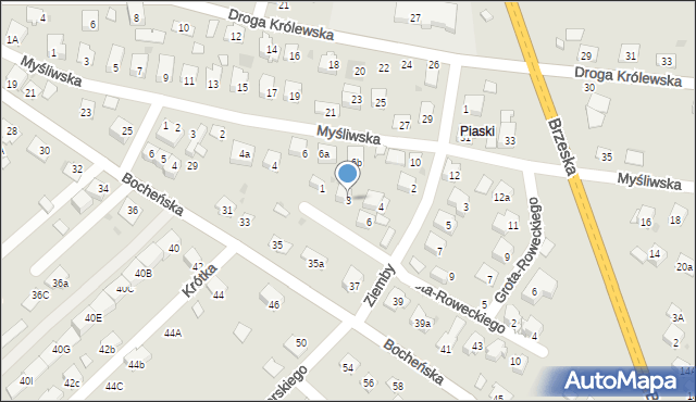 Niepołomice, Grota-Roweckiego Stefana, gen., 3, mapa Niepołomice