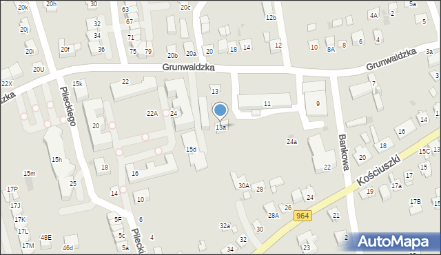 Niepołomice, Grunwaldzka, 13a, mapa Niepołomice