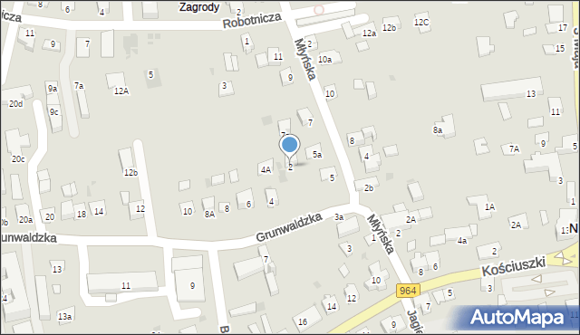 Niepołomice, Grunwaldzka, 2, mapa Niepołomice