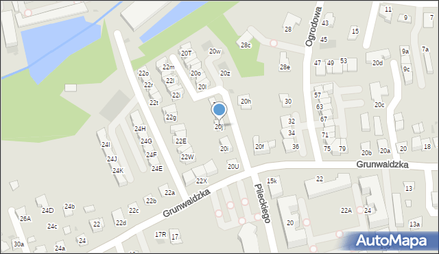 Niepołomice, Grunwaldzka, 20j, mapa Niepołomice