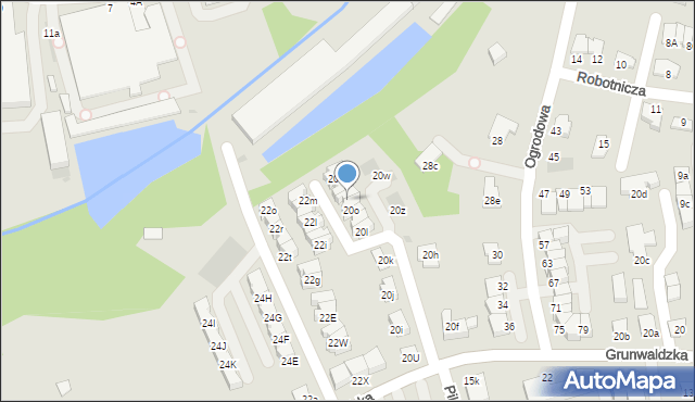 Niepołomice, Grunwaldzka, 20p, mapa Niepołomice