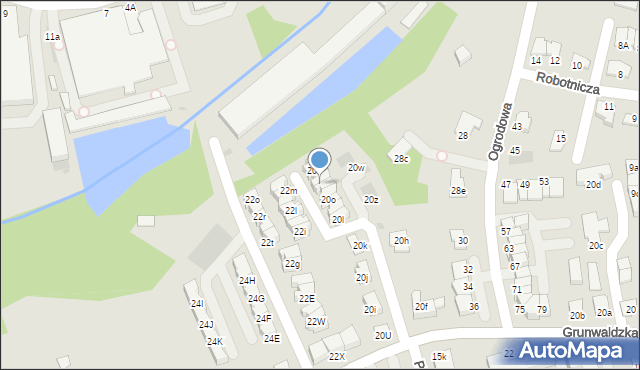 Niepołomice, Grunwaldzka, 20r, mapa Niepołomice