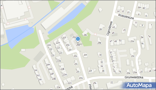 Niepołomice, Grunwaldzka, 20z, mapa Niepołomice