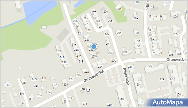 Niepołomice, Grunwaldzka, 22U, mapa Niepołomice