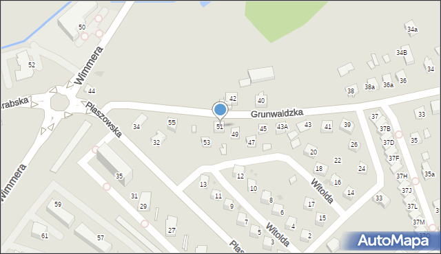 Niepołomice, Grunwaldzka, 51, mapa Niepołomice