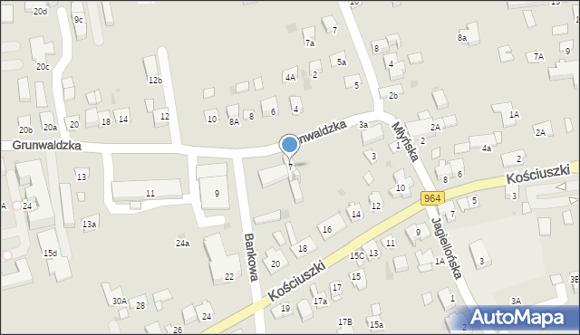 Niepołomice, Grunwaldzka, 7, mapa Niepołomice
