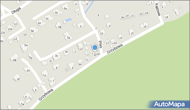 Niepołomice, Grzybowa, 12, mapa Niepołomice