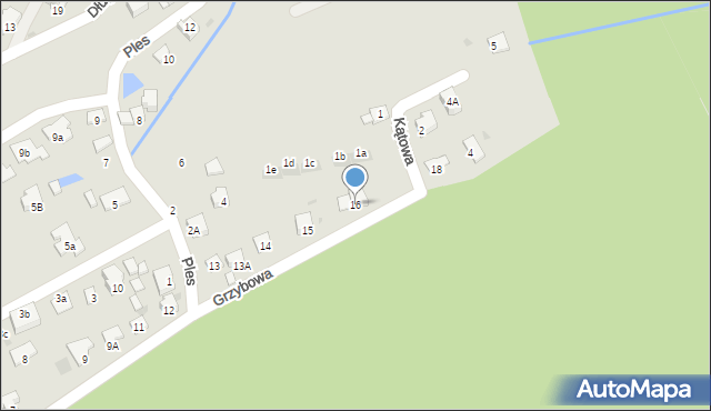 Niepołomice, Grzybowa, 17, mapa Niepołomice