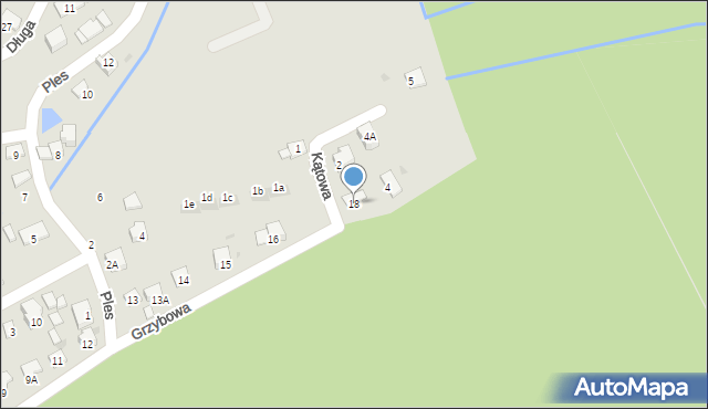 Niepołomice, Grzybowa, 18, mapa Niepołomice